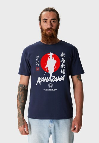 Oldskull T-Shirt 'Asian Silent Blade Kanazawa' in Blau: Vorderseite