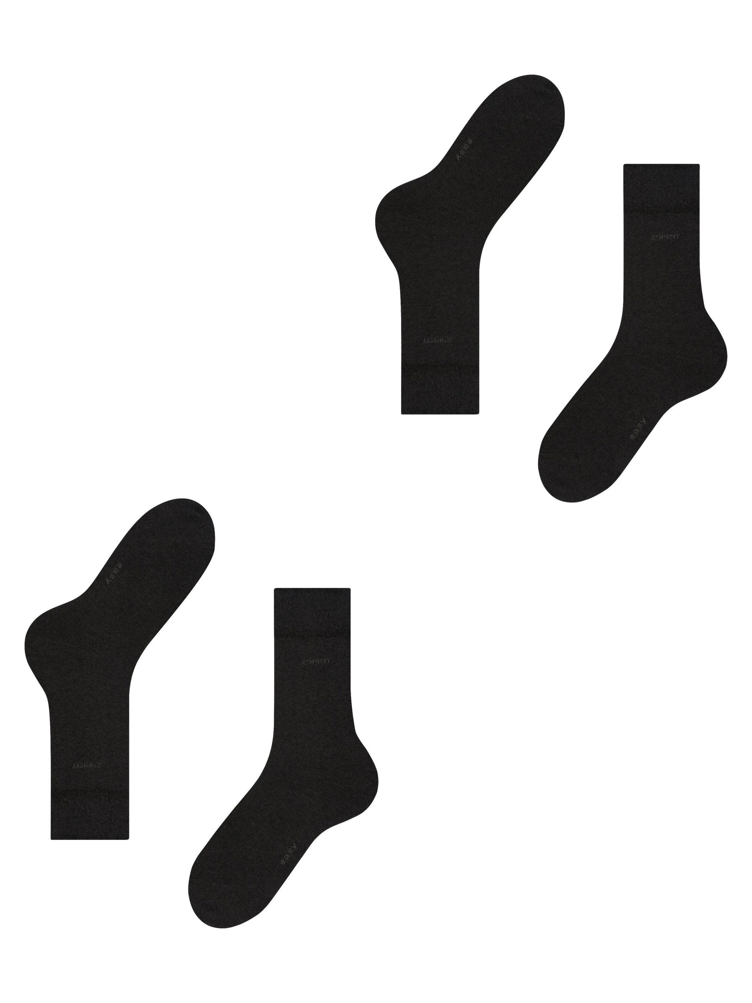 ESPRIT Socks 'Basic Easy 2-Pack' in Black
