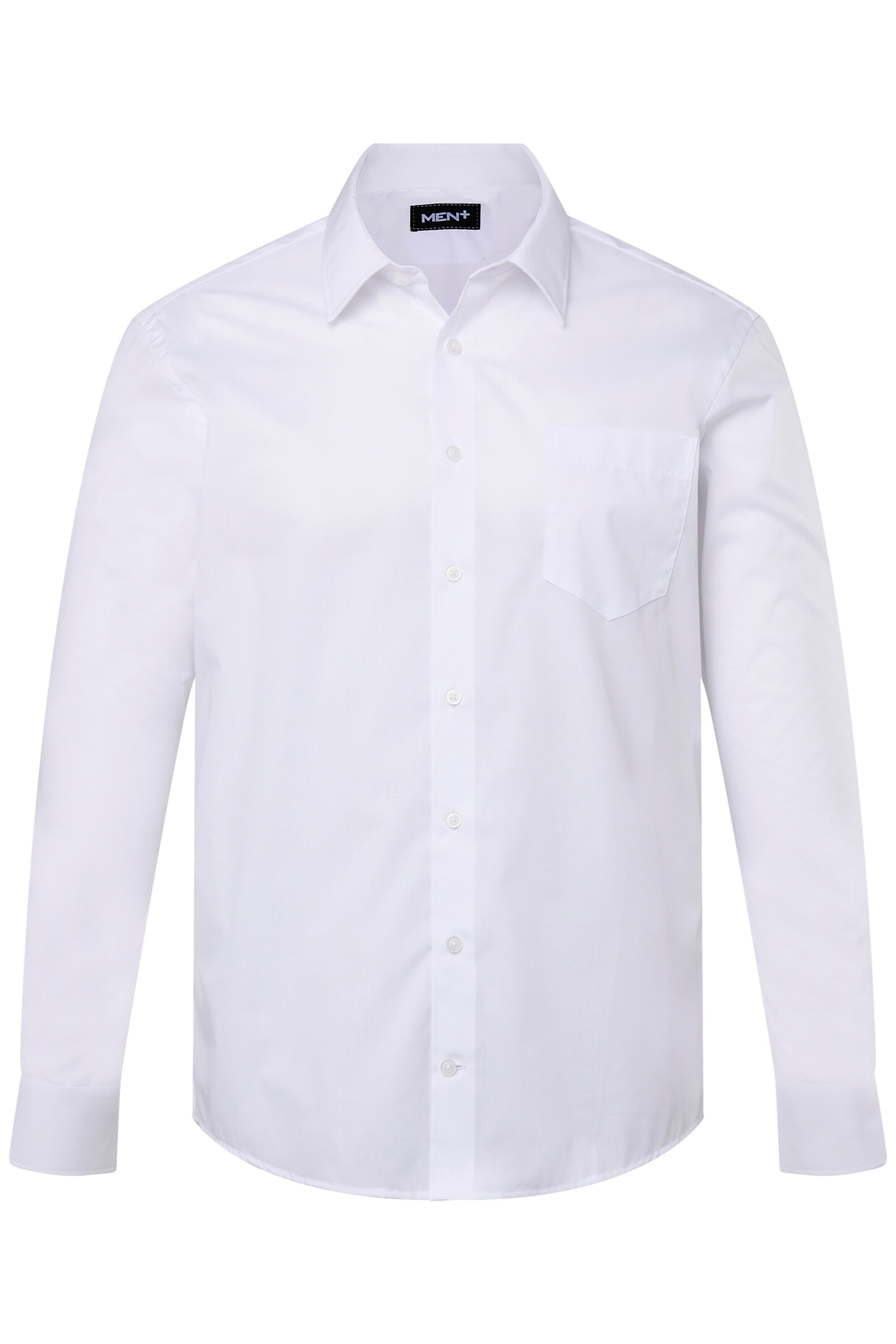 Men Plus Comfort fit Zakelijk overhemd in Wit: voorkant