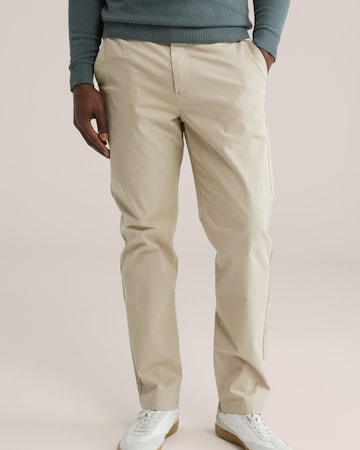 WE Fashion Úzky strih Chino nohavice - Béžová: predná strana