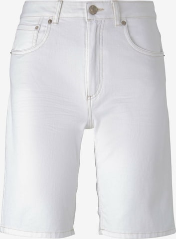 Coupe slim Jean 'Bermuda' TOM TAILOR en blanc : devant