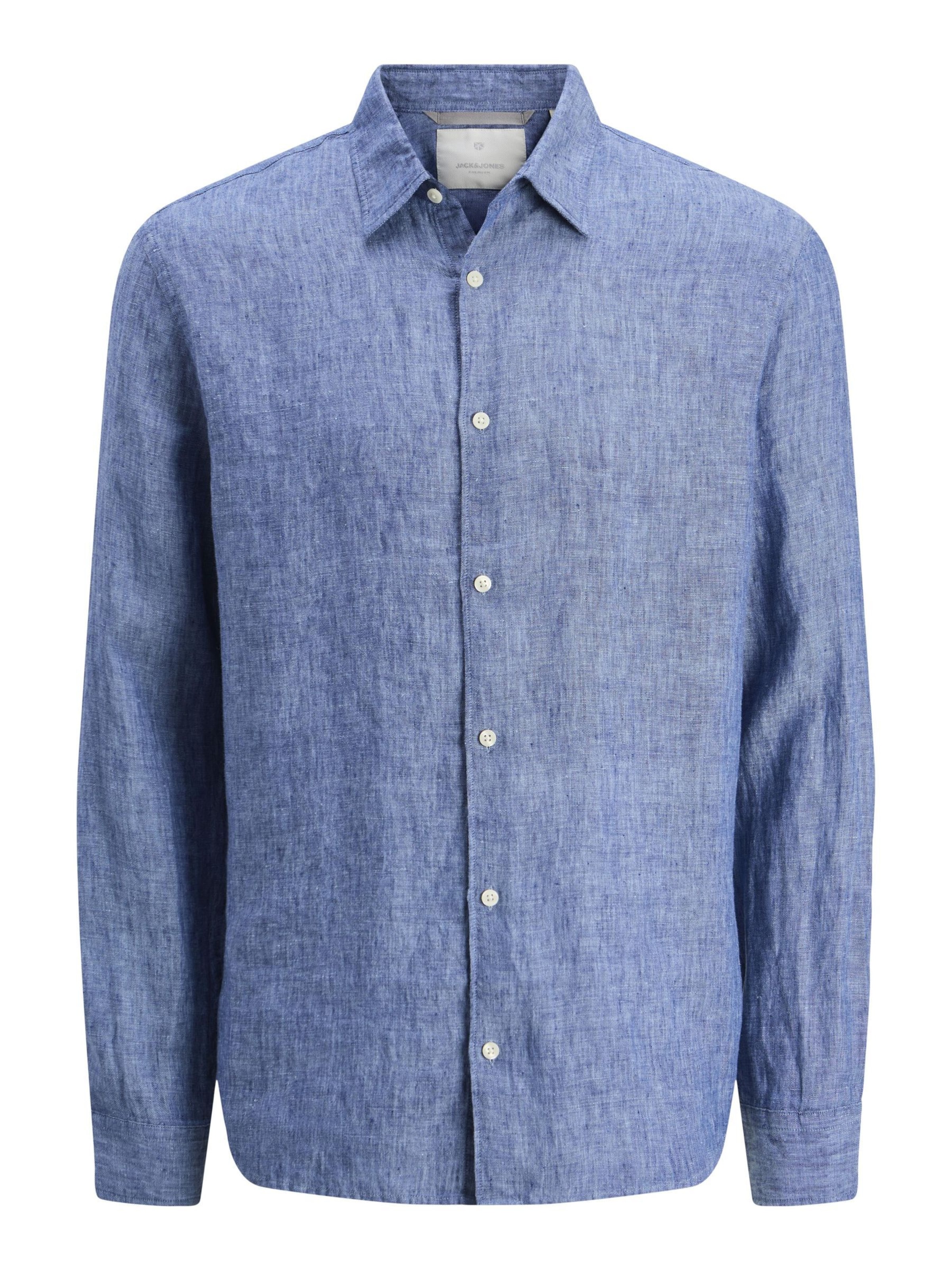 JACK & JONES Button Up Shirt in Blue: front