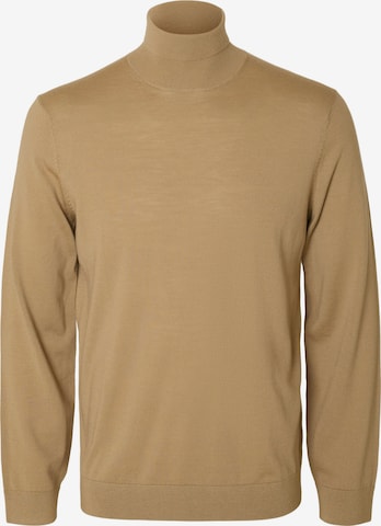 Pull-over 'SLHTray' SELECTED en beige : devant