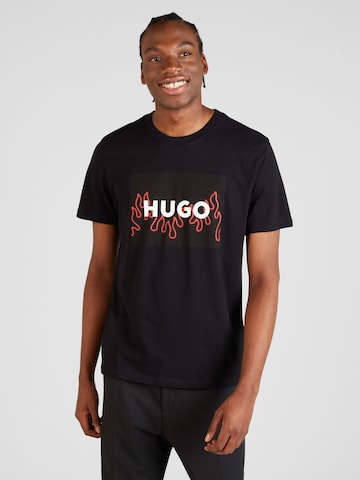 HUGO Shirt 'Dulive' in Zwart: voorkant