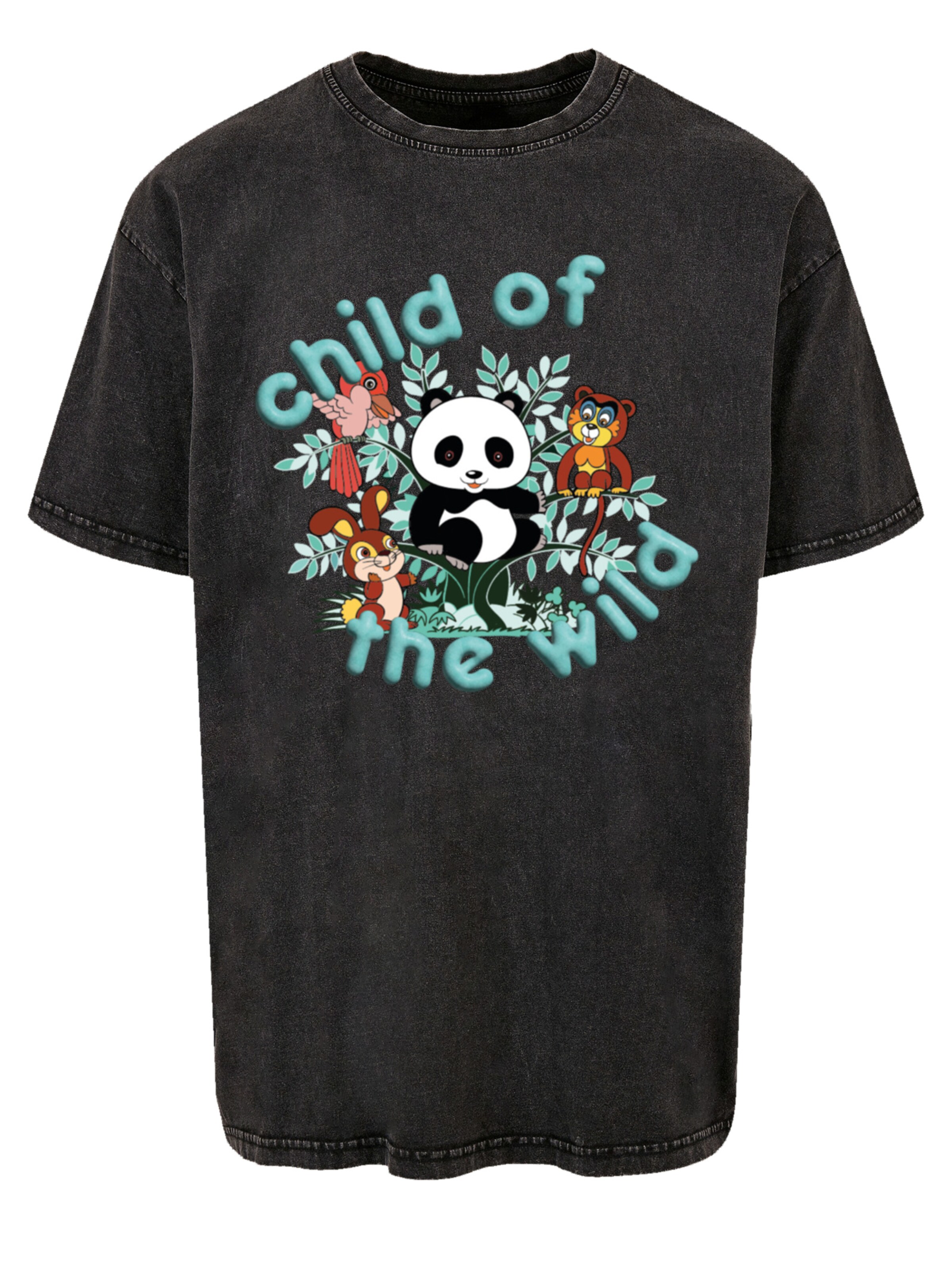 F4NT4STIC Shirt 'Tao Tao Child Of The Wild' in Black: front