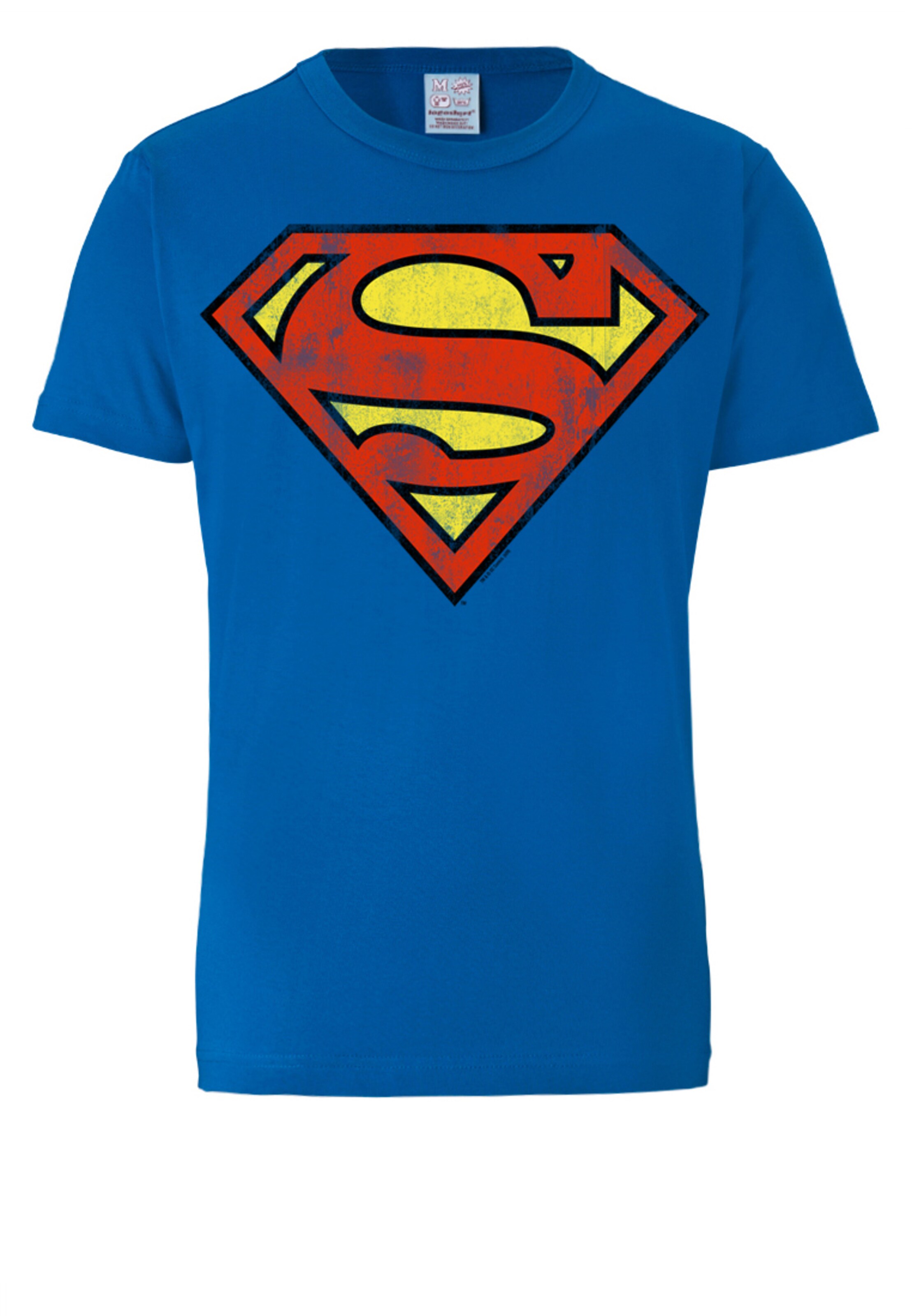 LOGOSHIRT T-Shirt 'DC Comics – Superman' in Blau: Vorderseite