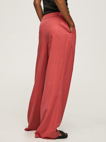 Pepe Jeans Wide leg Pleat-Front Pants 'BERILA' in Red