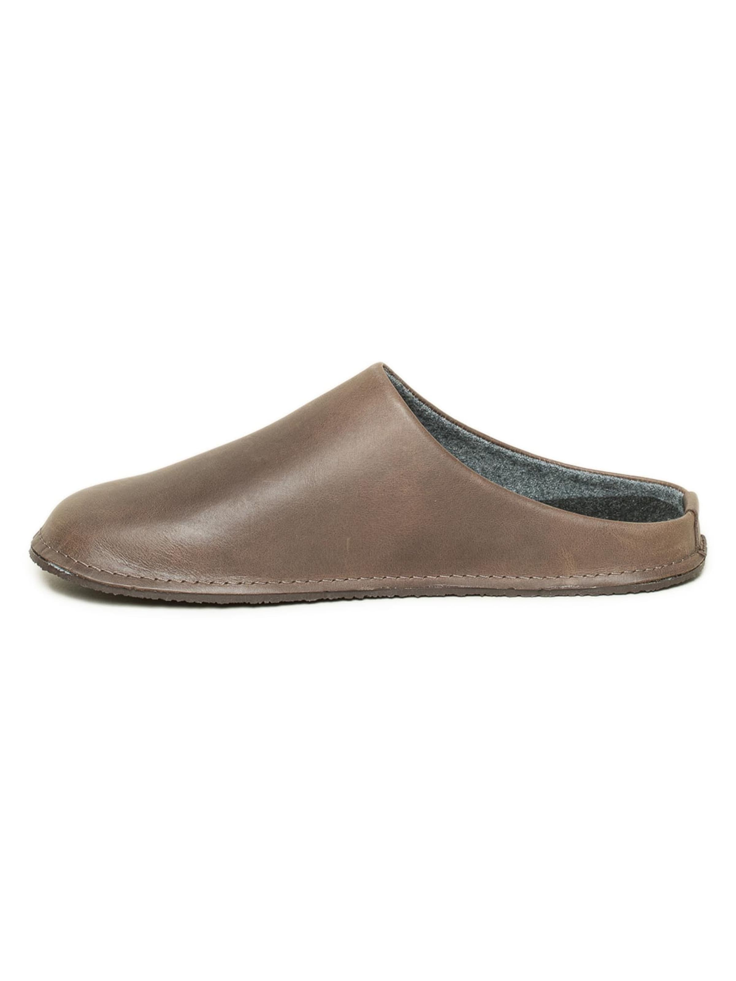 Gottstein Hausschuh 'Leather Loafer'‌‌‌‌ in Braun: Vorderseite