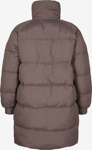 Zizzi Winter Coat 'SHANGHAI' in Brown