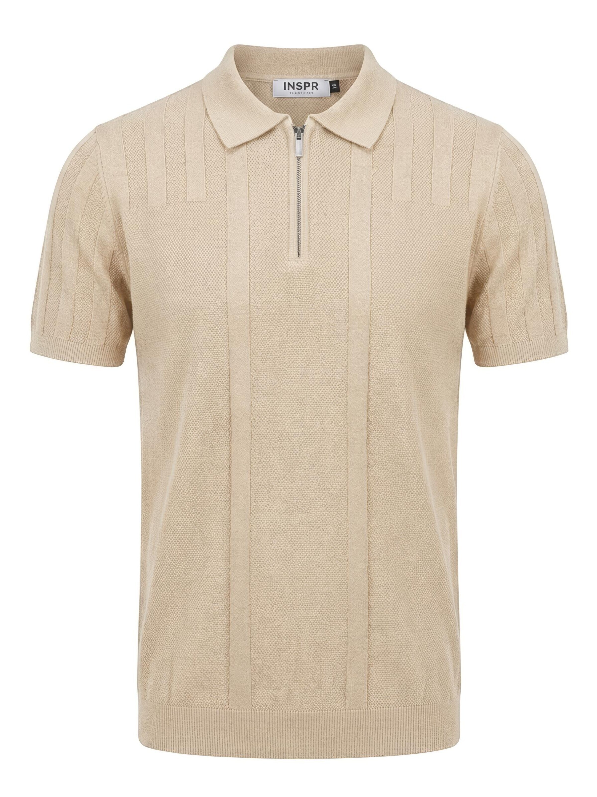 INSPR Shirt 'Lucian Zip' in Beige: front