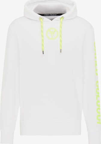 Sweat-shirt Carlo Colucci en blanc : devant