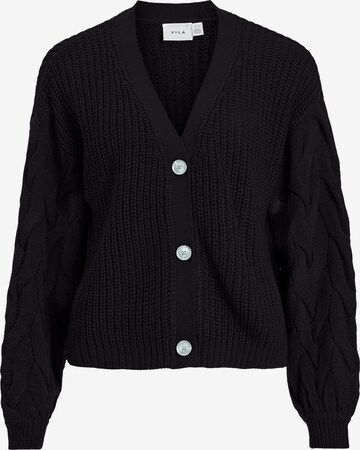 VILA Knit Cardigan in Black: front