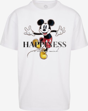MT Upscale Тениска 'Disney 100 Mickey Happiness' в бяло: отпред