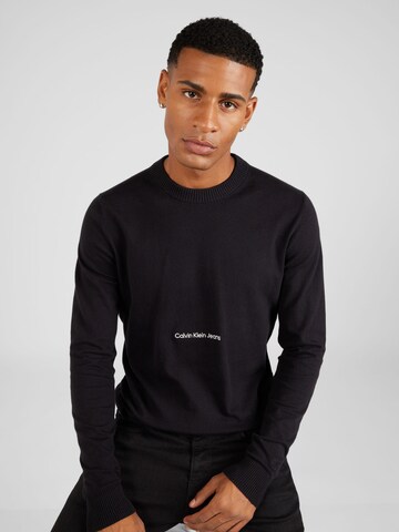 Calvin Klein Jeans Sweater 'INSTITUTIONAL ESSENTIAL' in Black