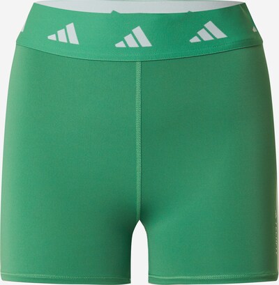 Sportinės kelnės 'Techfit' iš ADIDAS PERFORMANCE, spalva – žalia / balta, Prekių apžvalga