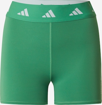 ADIDAS PERFORMANCE Skinny Sportbroek 'Techfit' in Groen: voorkant