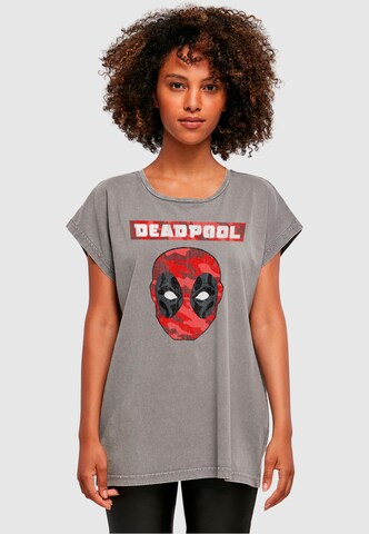 ABSOLUTE CULT T-Shirt 'Deadpool - Camo Head' in Grau: Vorderseite