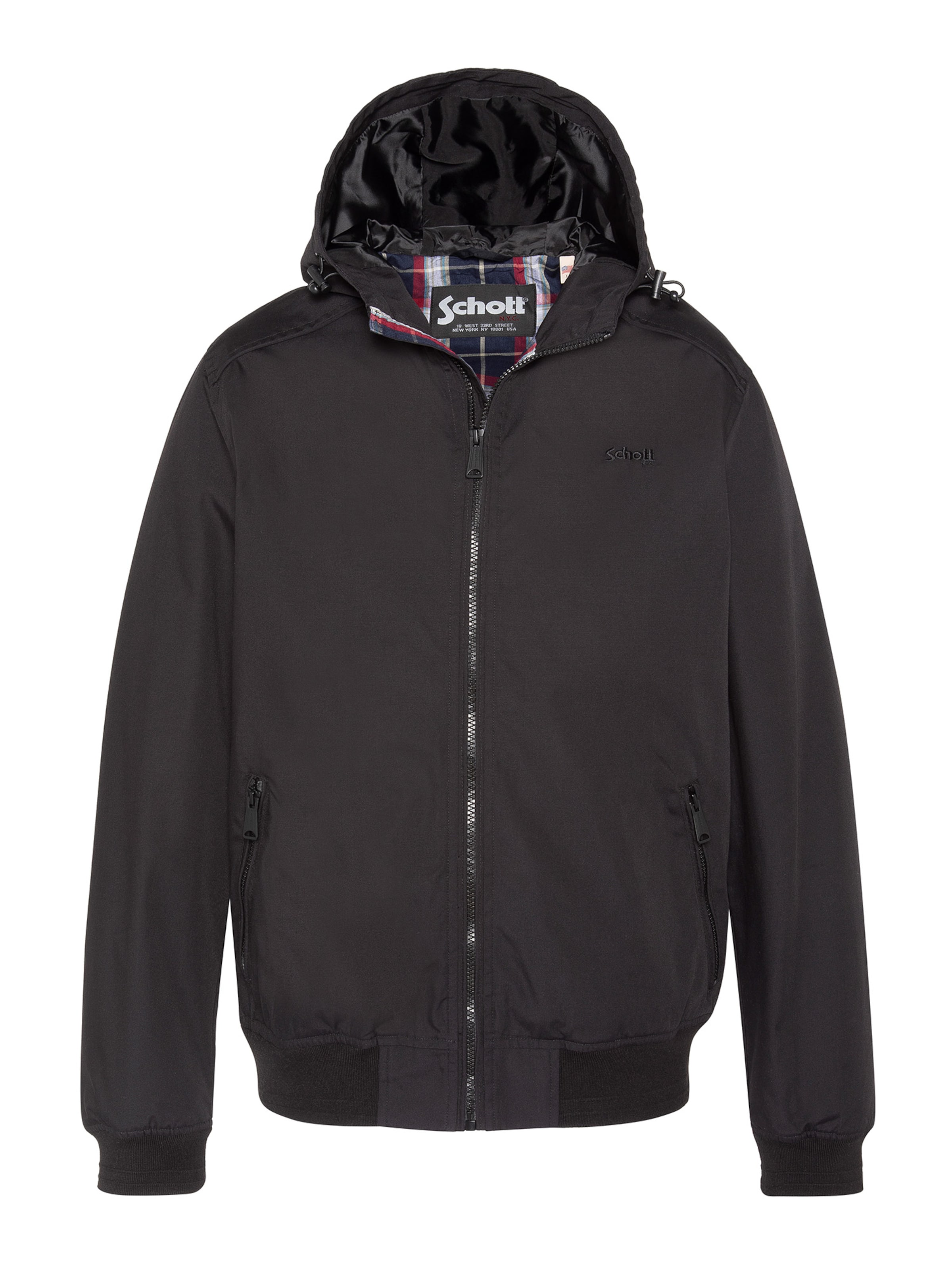 Manteau mi-saison Schott NYC en noir : devant