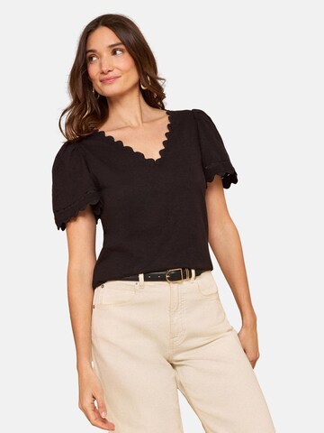 love & roses T-Shirt in Schwarz: Vorderseite