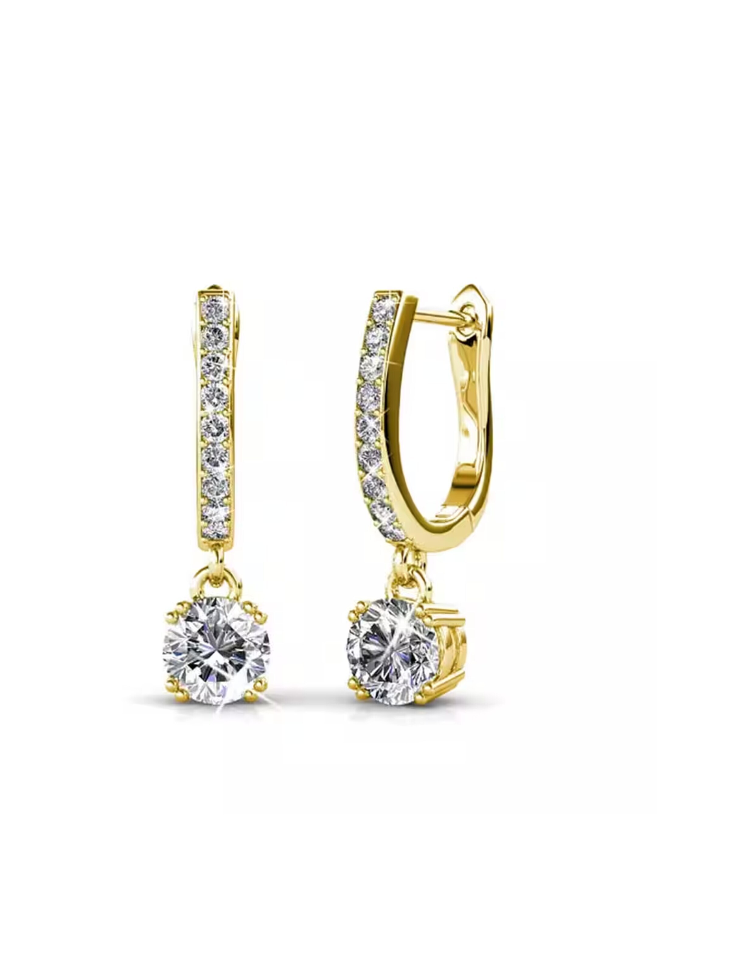 ROUGEMONT Jewellery Ohrringe 'Funkelnde Damen Zirkonia Creolen Ohrhänger'‌‌‌‌‌ in Gold: Vorderseite