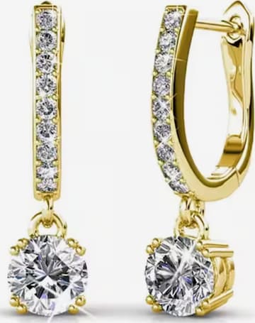 ROUGEMONT Jewellery Earrings 'Funkelnde Damen Zirkonia Creolen Ohrhänger' in Gold: front