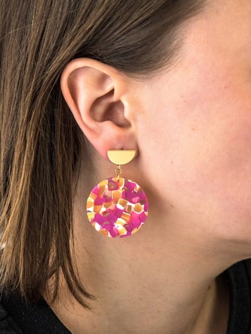 Fräulein Wunder - Brincos 'Acetat Amal' em rosa: frente