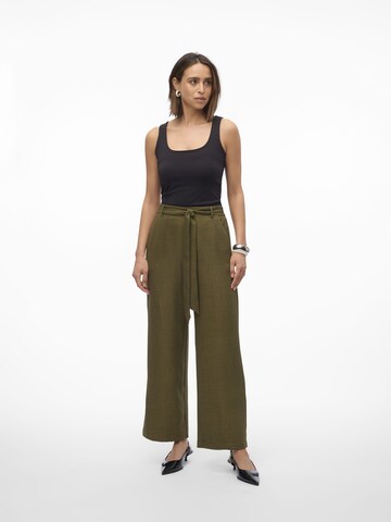 VERO MODA Wide leg Broek 'MELONY' in Groen