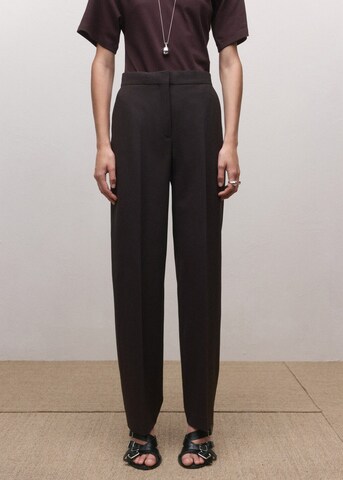 MANGO Loose fit Pleated Pants 'Helsinki' in Black: front