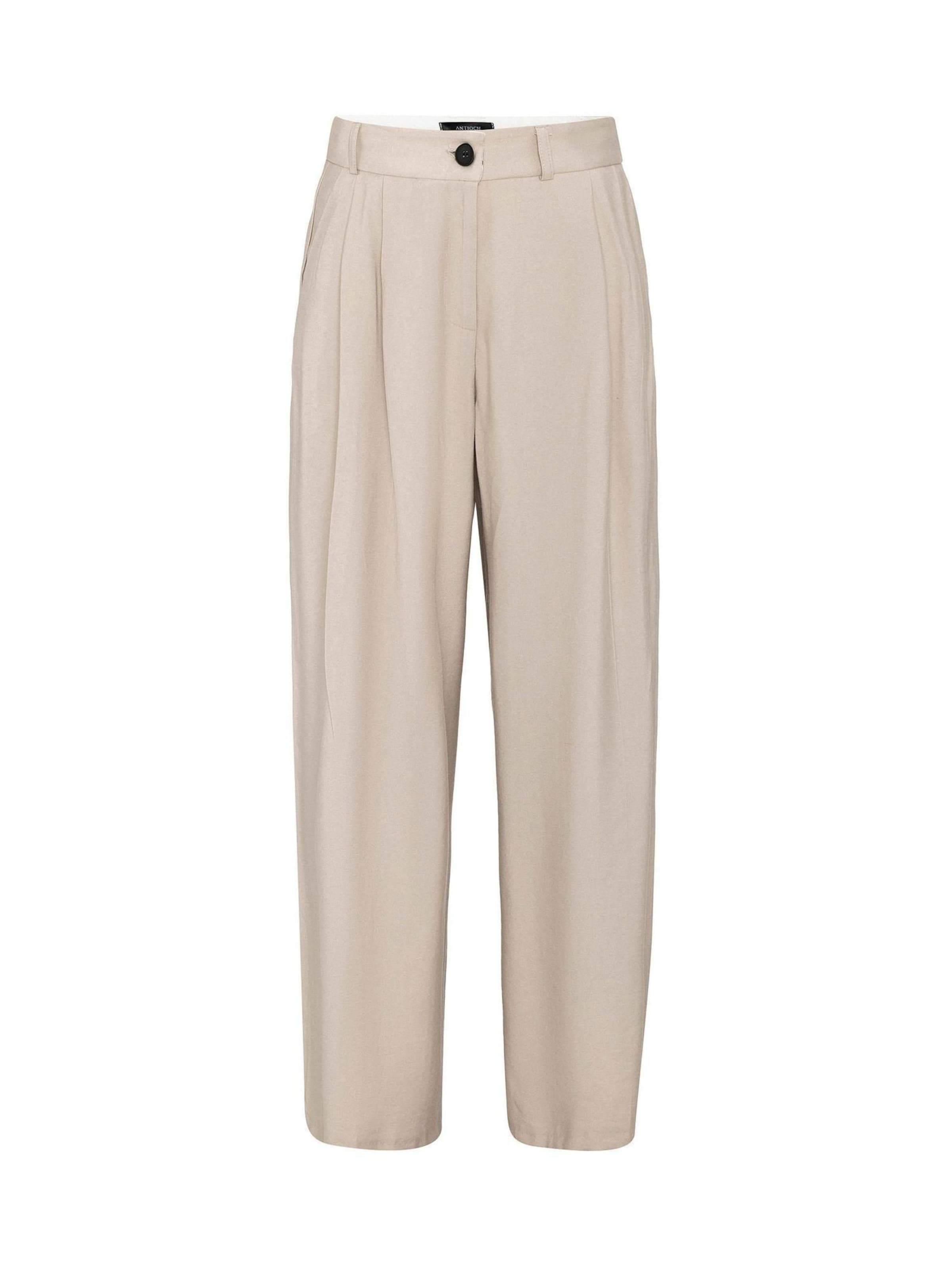 Antioch Широка кройка Панталон с набор в бежово: отпред