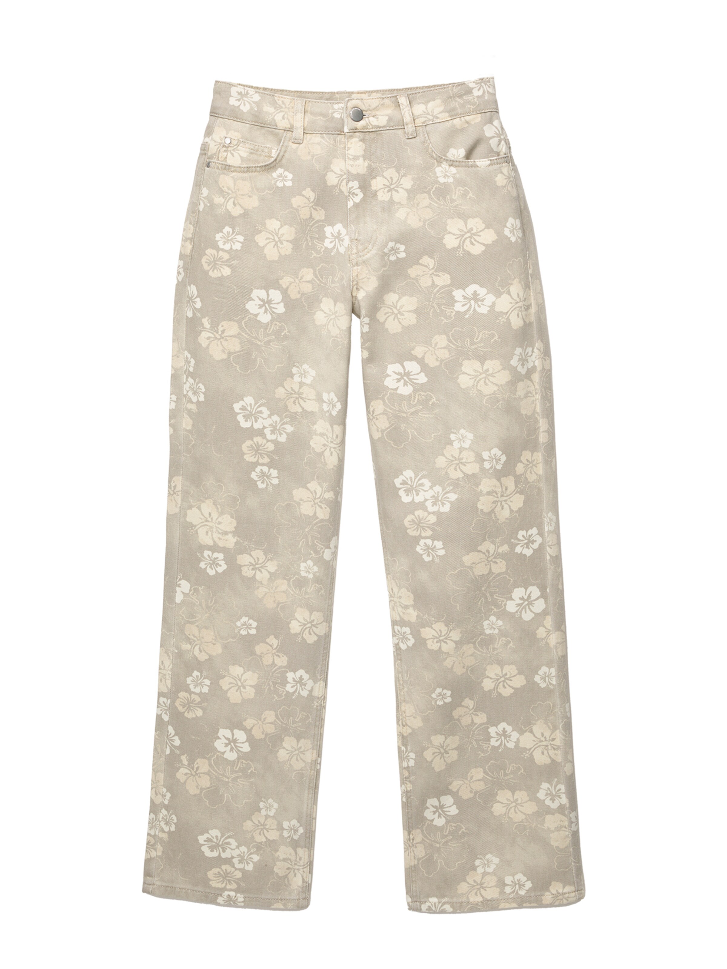 Pull&Bear Široke hlačnice Kavbojke | zelena barva: sprednja stran