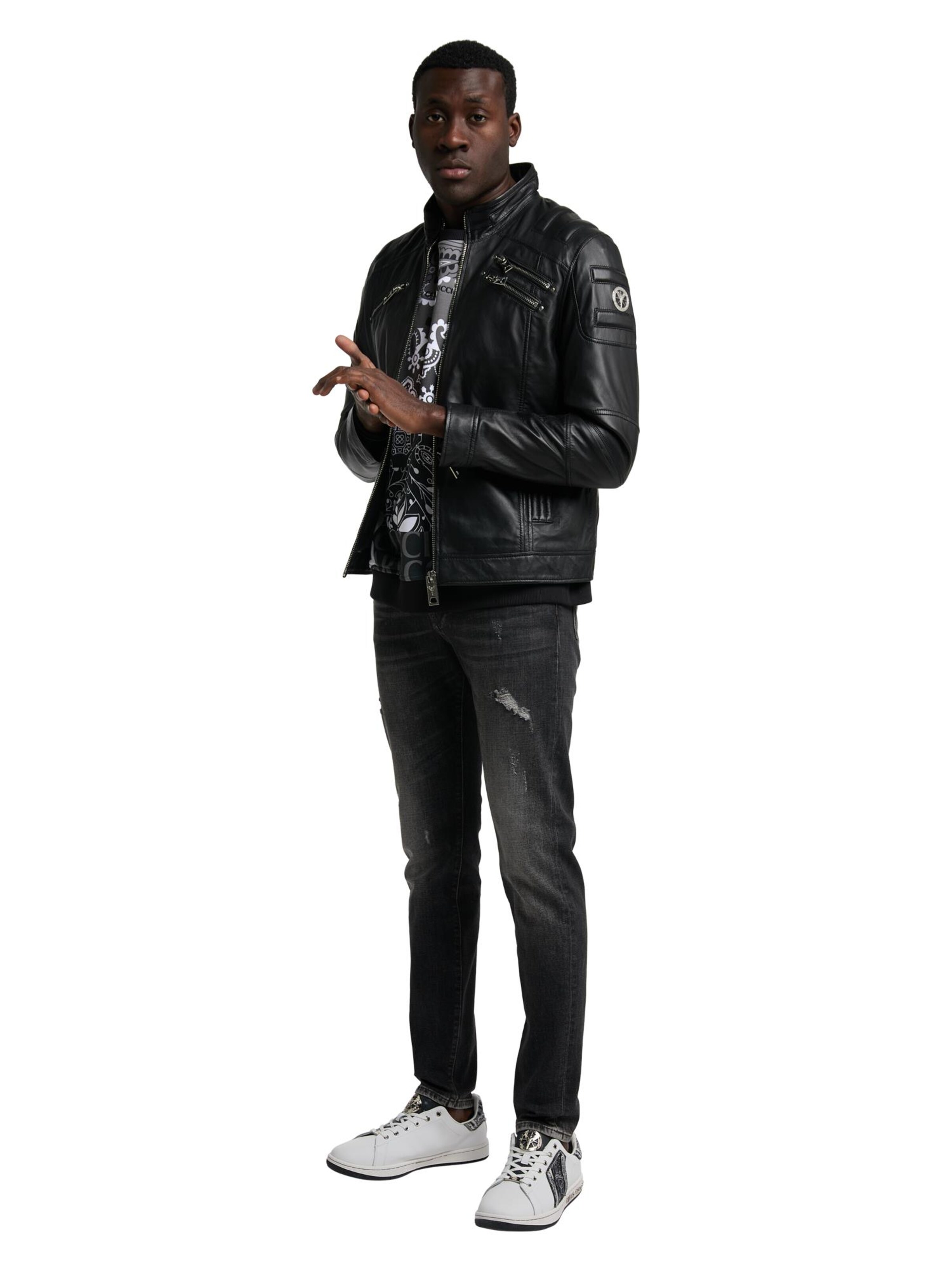 Carlo Colucci Übergangsjacke 'Joker' in Schwarz