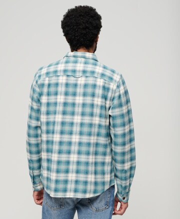 Superdry Comfort fit Button Up Shirt in Blue