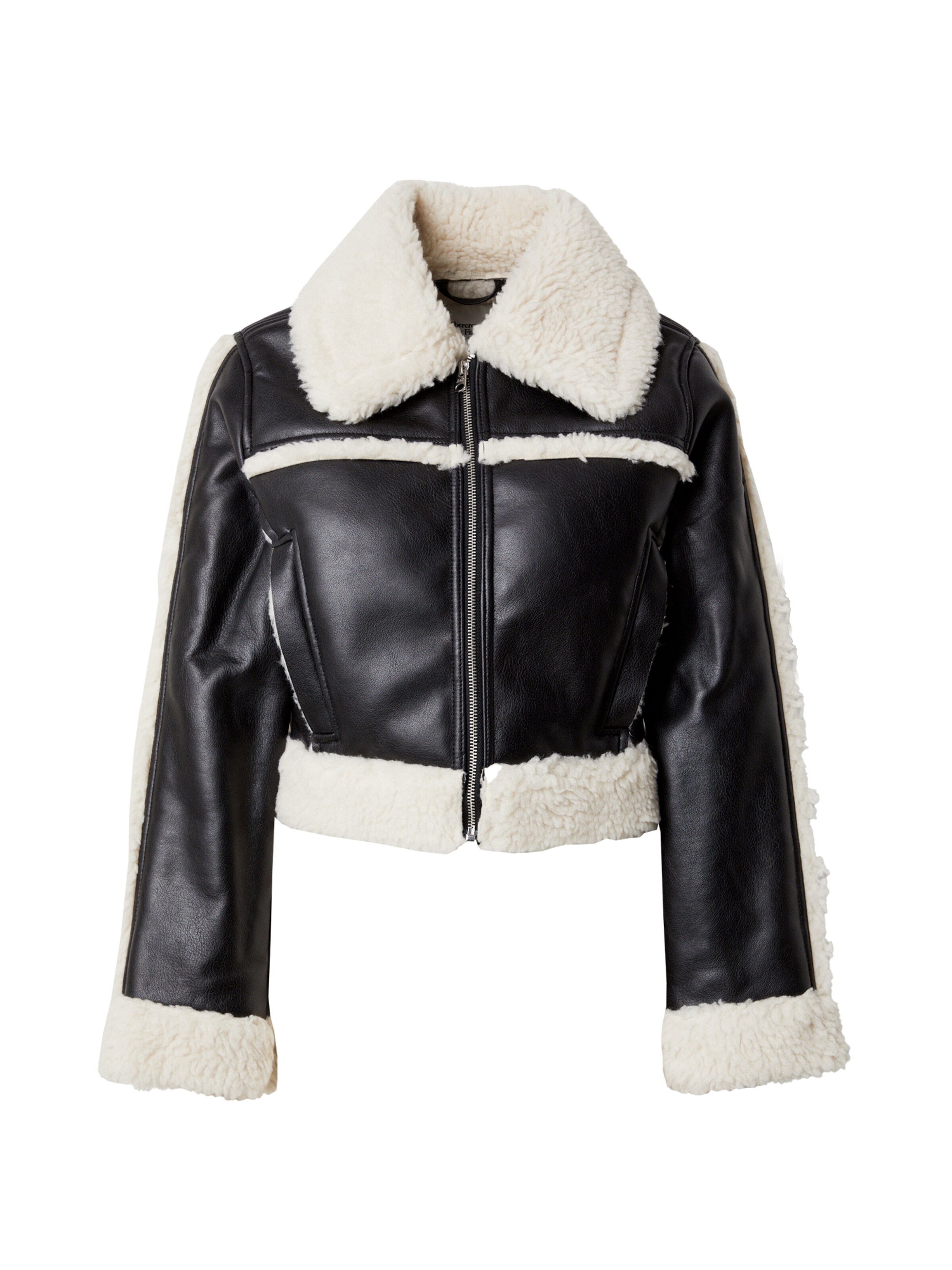 Abercrombie & Fitch Přechodná bunda – černá: přední strana