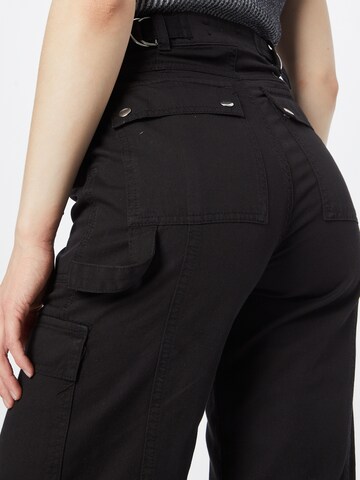 WarehouseWide Leg/ Široke nogavice Cargo hlače - crna boja