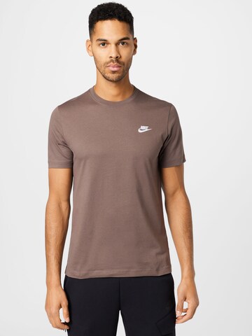 Nike Sportswear Средняя посадка Футболка 'Club' в Серый: спереди
