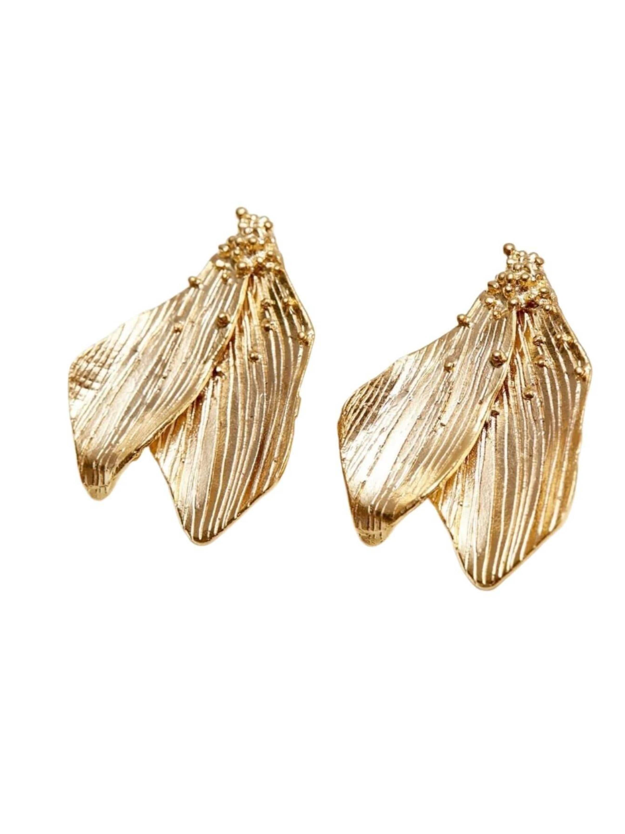 Les Reines Oorbellen 'Aurelian Grace' in Goud: voorkant