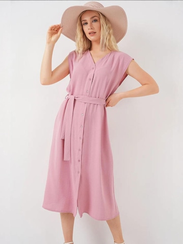 Abito camicia di Bigdart in rosa: frontale