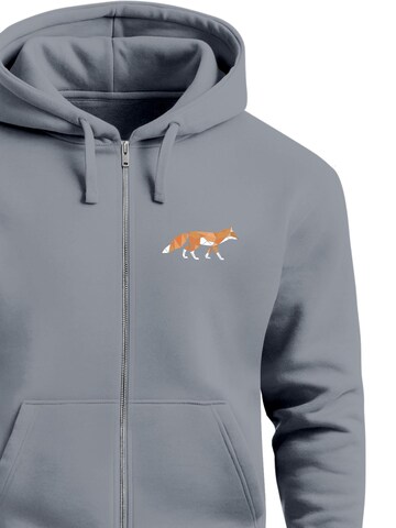 Neverless Sweatjacke 'Fuchs Polygon'‌‌‌ in Grau