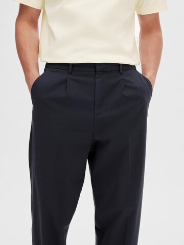 SELECTED HOMME Regular Pleat-front trousers 'TORINO' in Blue