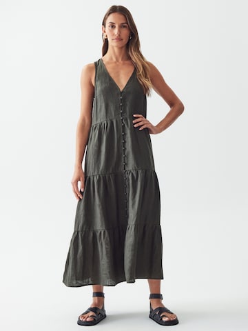 St MRLO - Vestido camisero 'Solee' en verde: frente