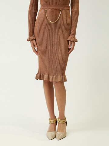 Jupe Influencer en beige : devant
