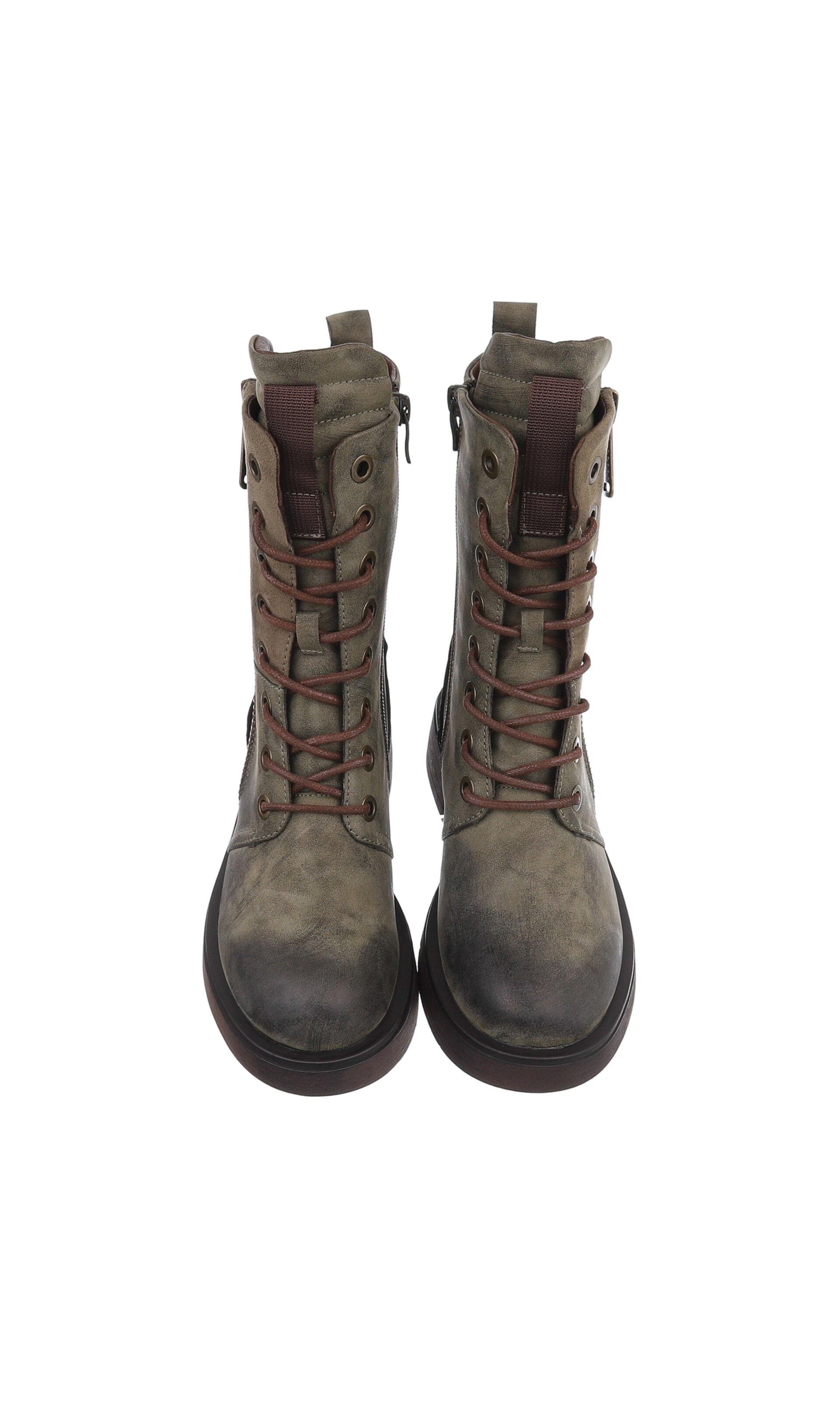 Ital-Design Schnürstiefelette in Grün