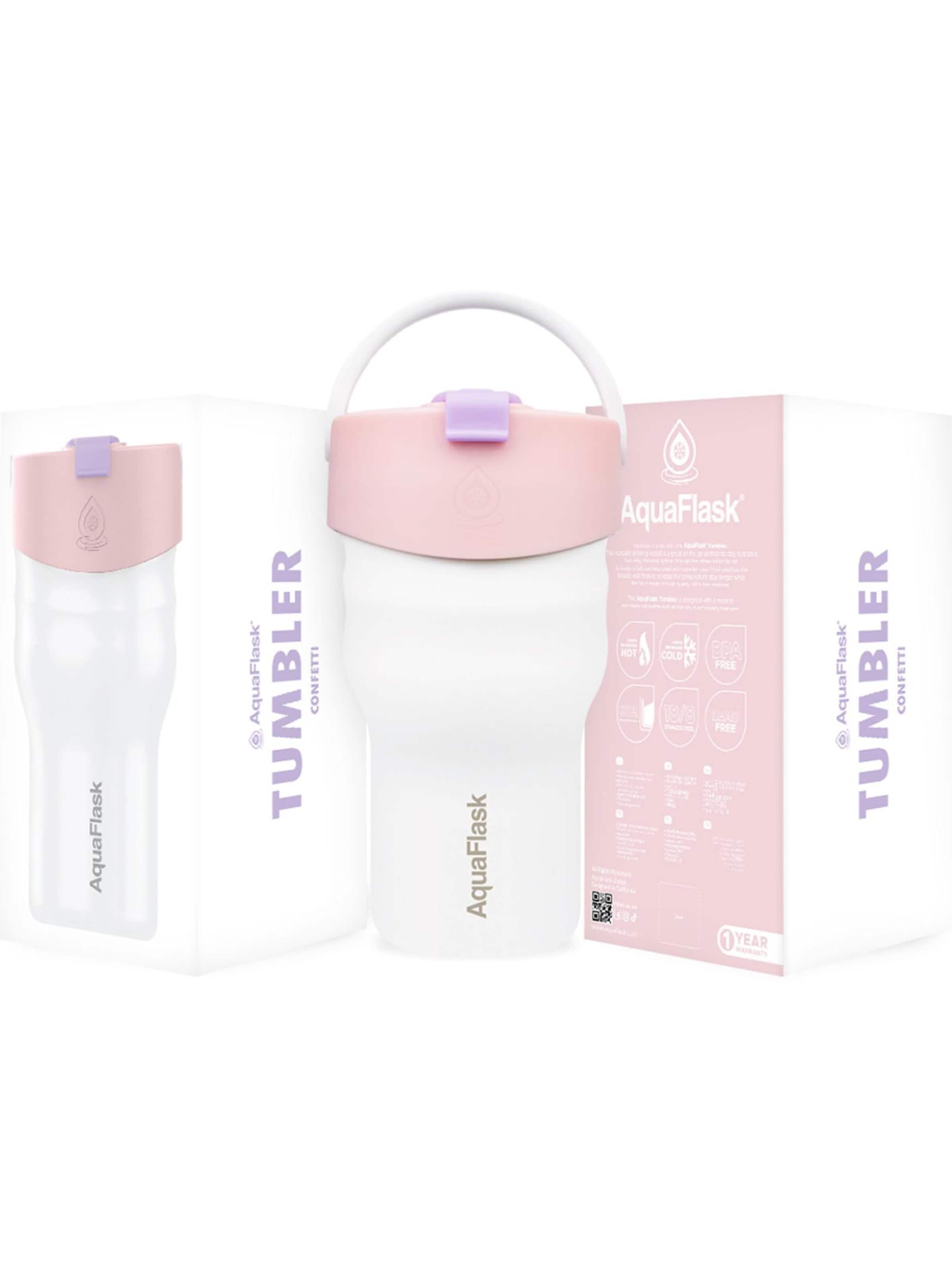 AquaFlask Láhev na vodu 'AquaFlask Termoláhev TUMBLER 591 ml' – bílá