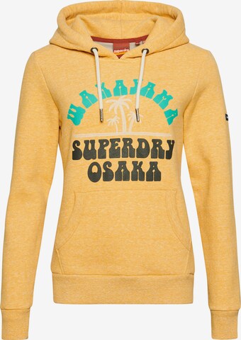 Superdry Sportief sweatshirt in Geel: voorkant