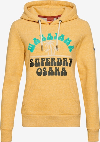 Superdry Sportief sweatshirt in Geel: voorkant