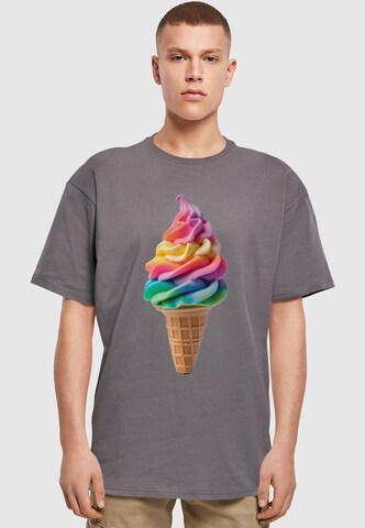 Merchcode T-Shirt 'Pride Scoops' in Grau: Vorderseite