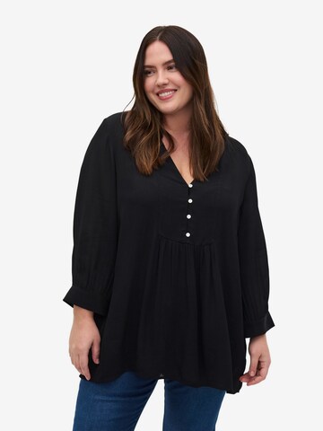 Zizzi Bluse 'XMAISY' in Schwarz: predná strana