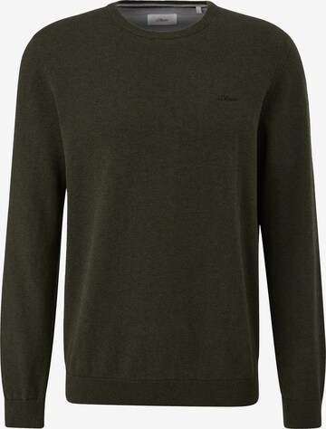 s.Oliver Pullover 'Basic' in Grün: Vorderseite