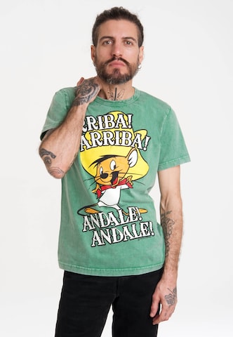 LOGOSHIRT Shirt 'Looney Tunes - Speedy Gonzales' in Green: front