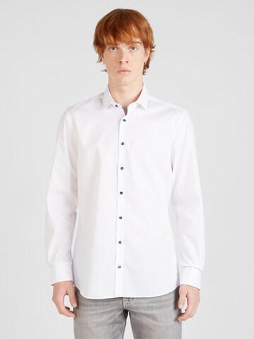 OLYMP Slim Fit Риза 'Level 5' в бяло: отпред